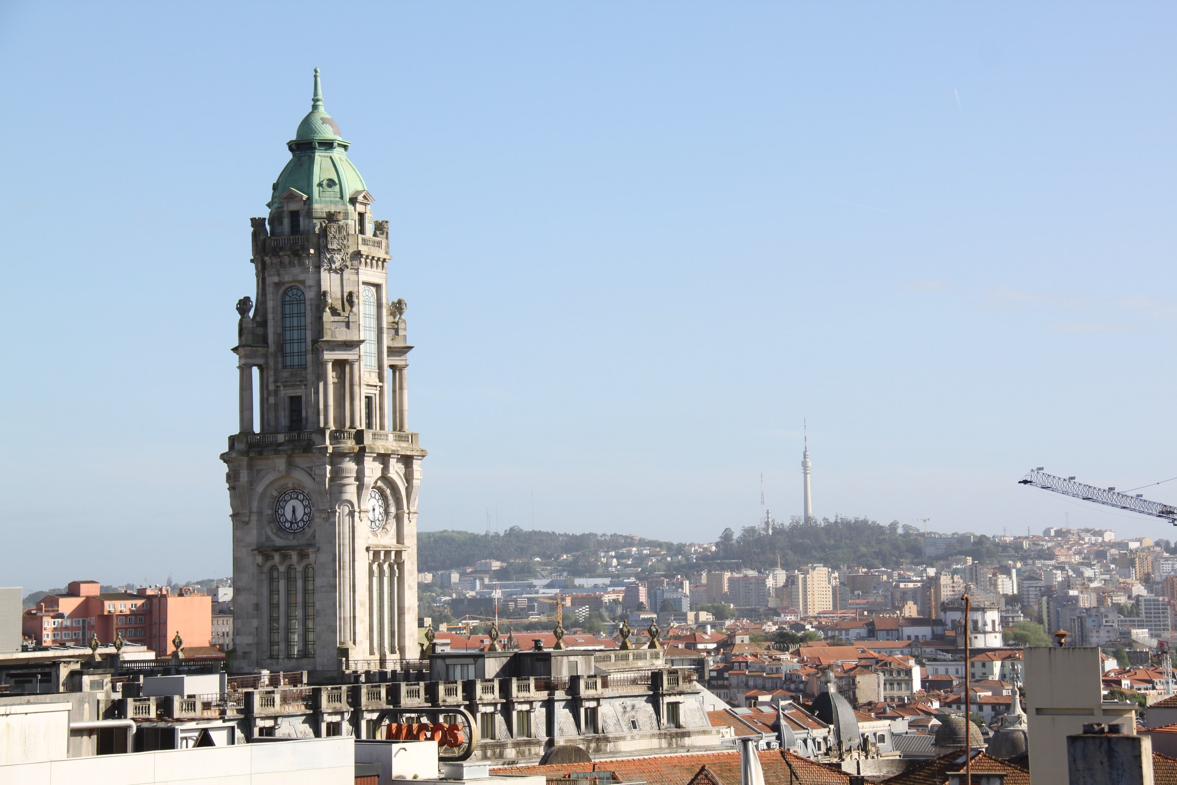 View from the building - City Hall tower and Vila Nova de Gaia